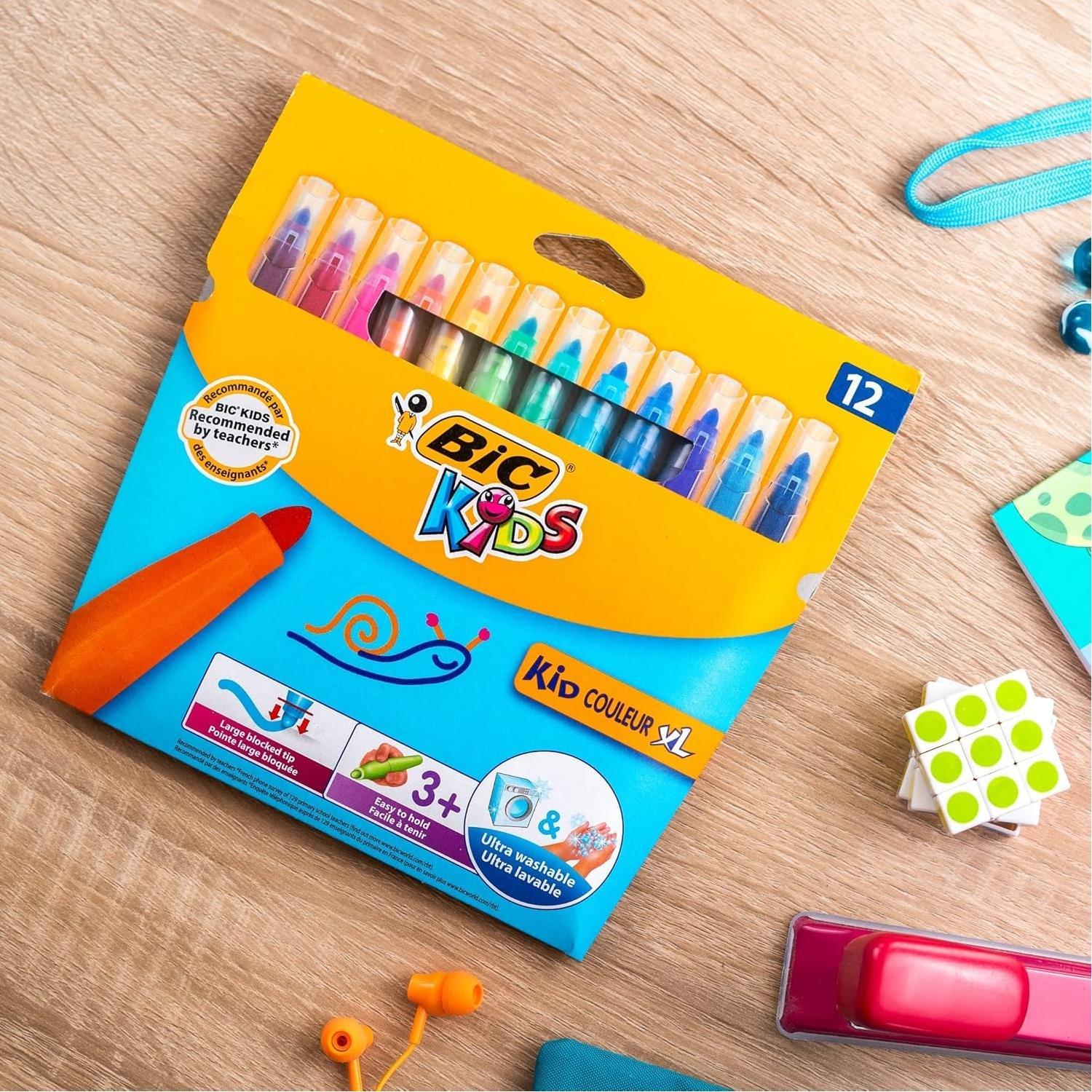 BicBic Kids Couleur XL Yıkanabilir Keçeli Boya Kalemi 12 Renk (828966)