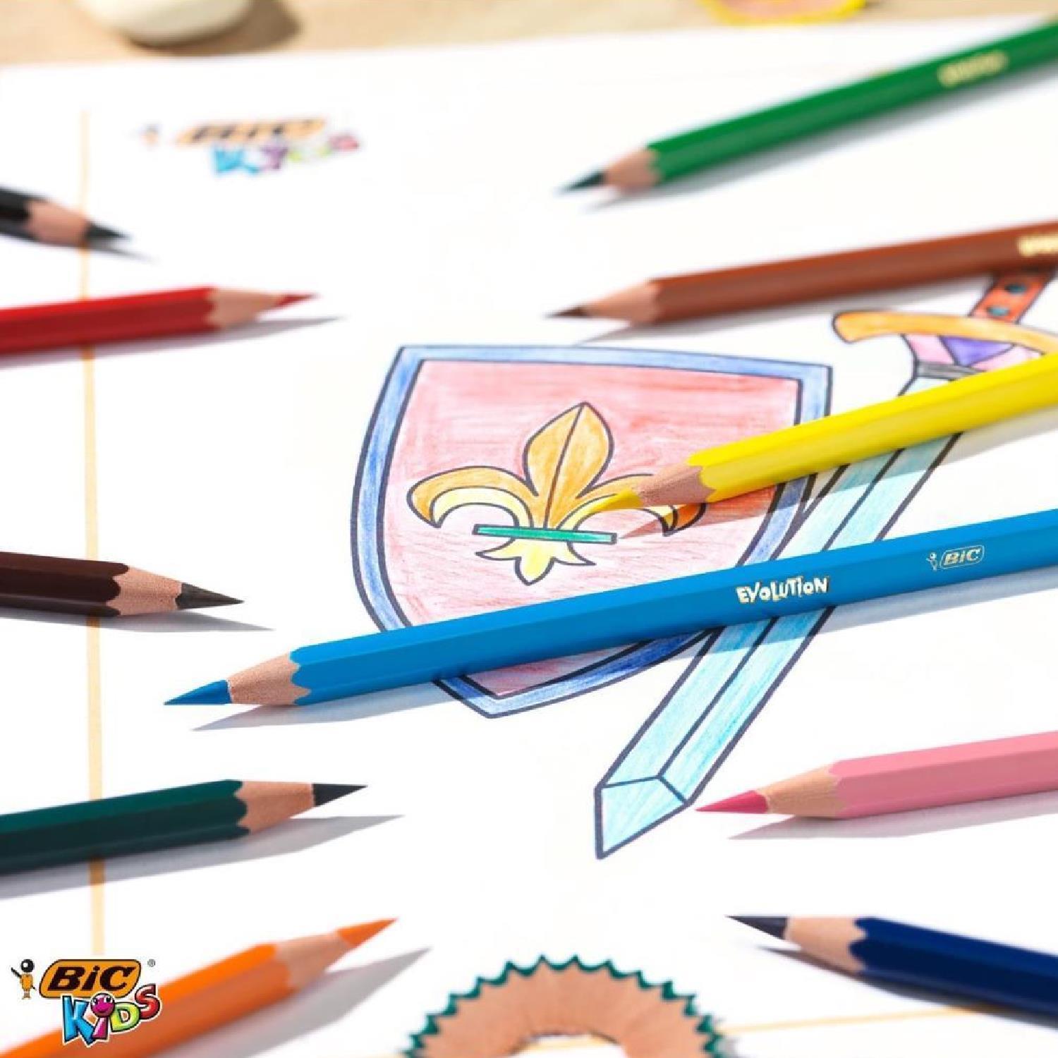 BicBic Kids Evolution Metal Tüpte Kuru Boya Kalemi 12+1 Renk