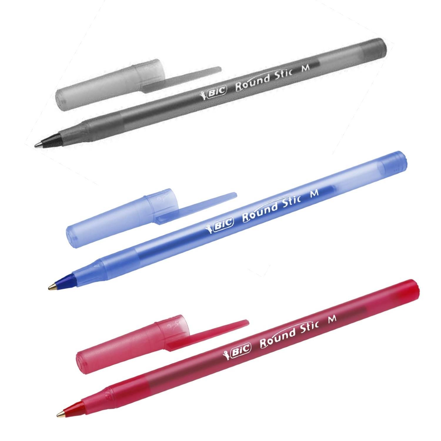 BicBic Round Stick Tükenmez Kalem 60 Lı Kutu Mavi Siyah Kırmızı