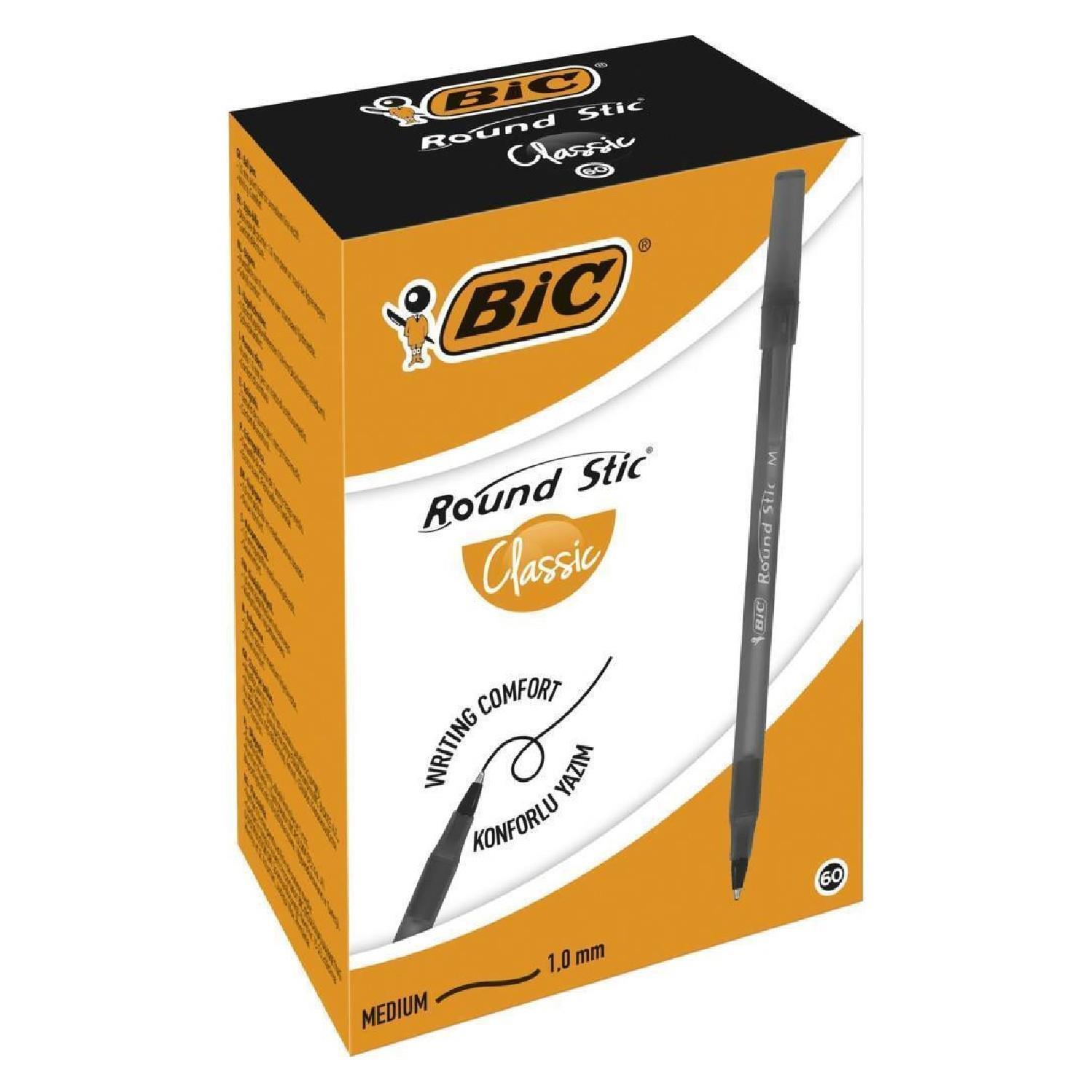 BicBic Round Stick Tükenmez Kalem 60 Lı Kutu Mavi Siyah Kırmızı