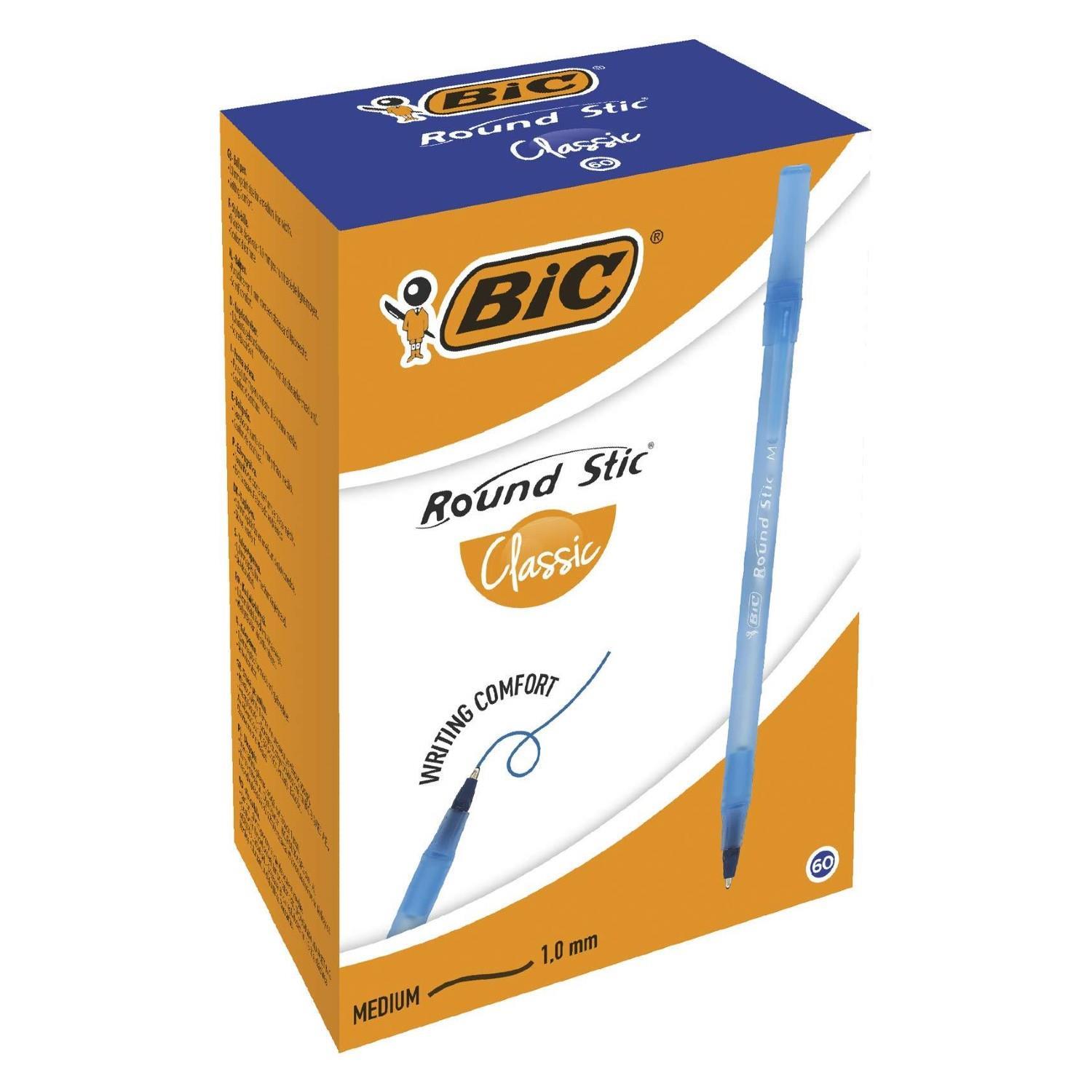 BicBic Round Stick Tükenmez Kalem 60 Lı Kutu Mavi Siyah Kırmızı