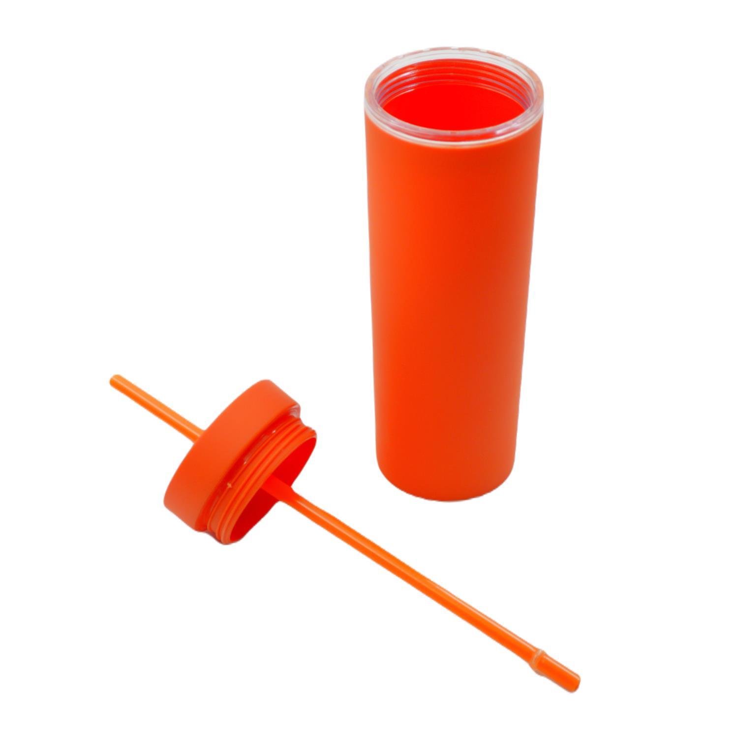 BottleBossBottleBoss Çift Katmanlı Pipetli Sızdırmaz Kapak Bardak Matara 480 Ml Turuncu