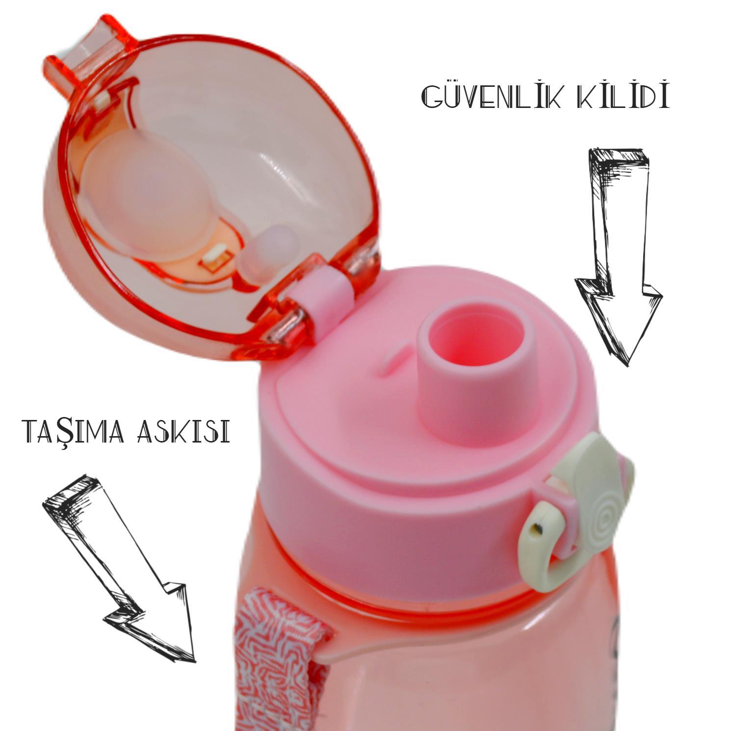 BottleBossBottleBoss Classical Kilitli Taşıma Askılı Çocuk Matarası 400 Ml Pembe
