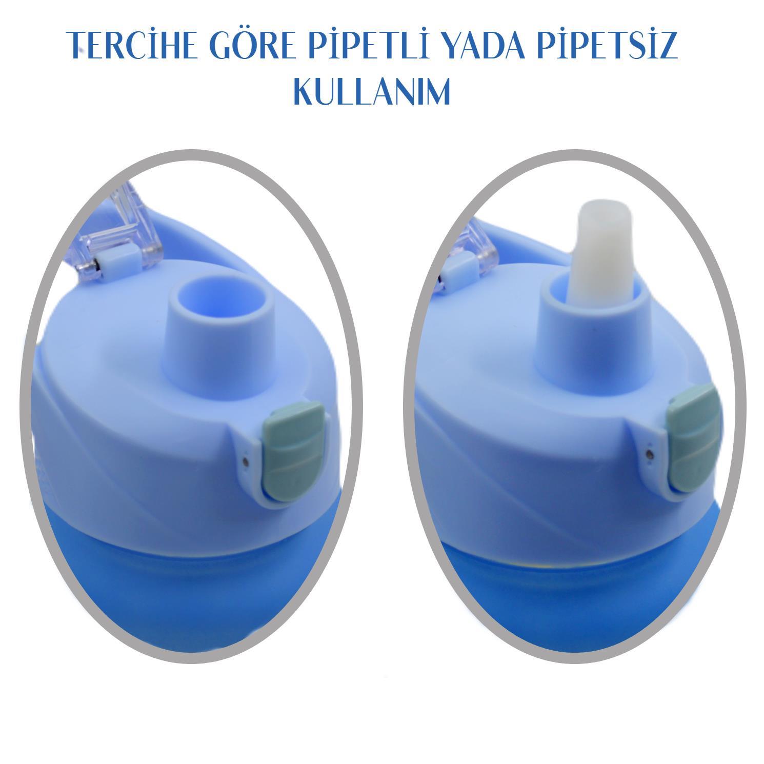 BottleBossBottleBoss Pastel Renk Geçişli Sızdırmaz Kapak Motivasyon Matarası 1100 Ml Sticker HEDİYELİ Mavi