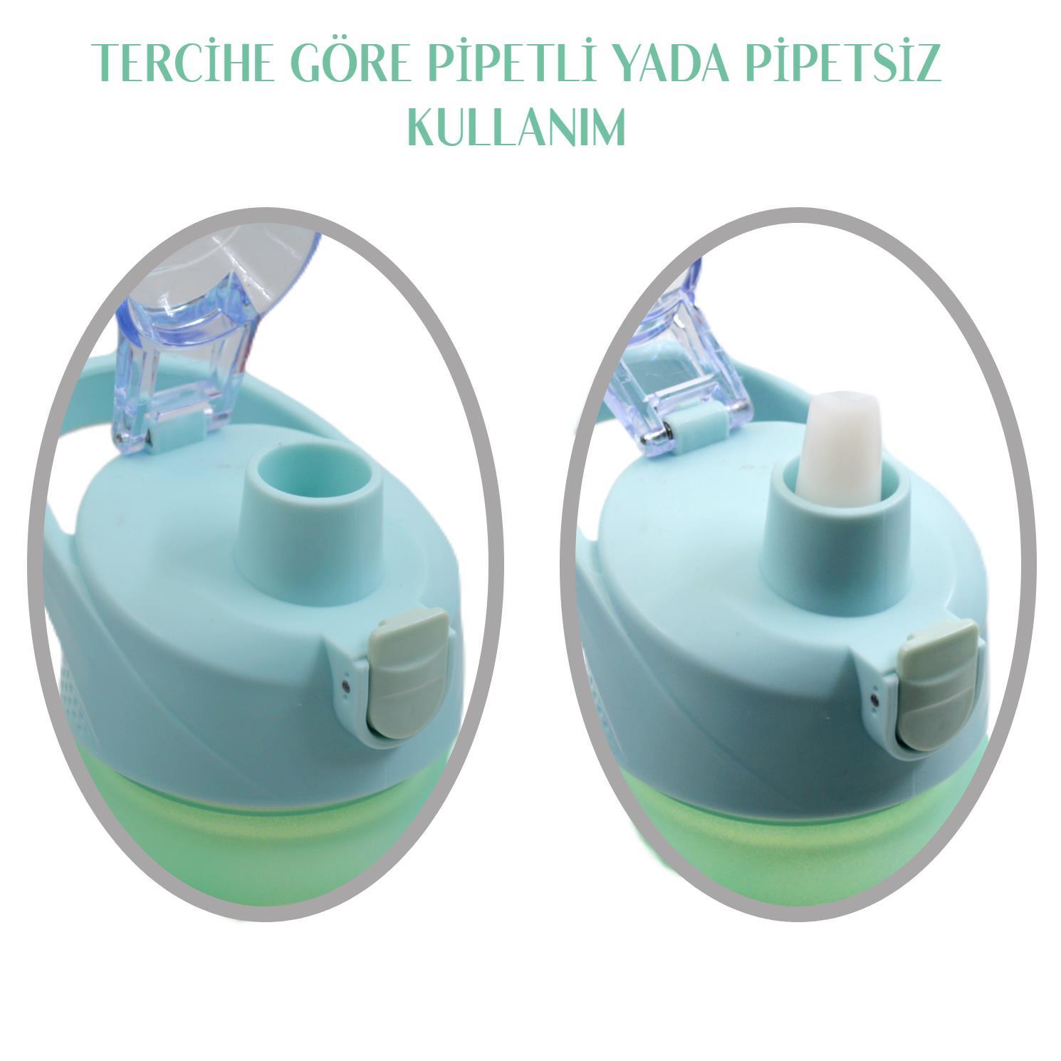 BottleBossBottleBoss Pastel Renk Geçişli Sızdırmaz Kapak Motivasyon Matarası 1100 Ml Sticker HEDİYELİ Yeşil