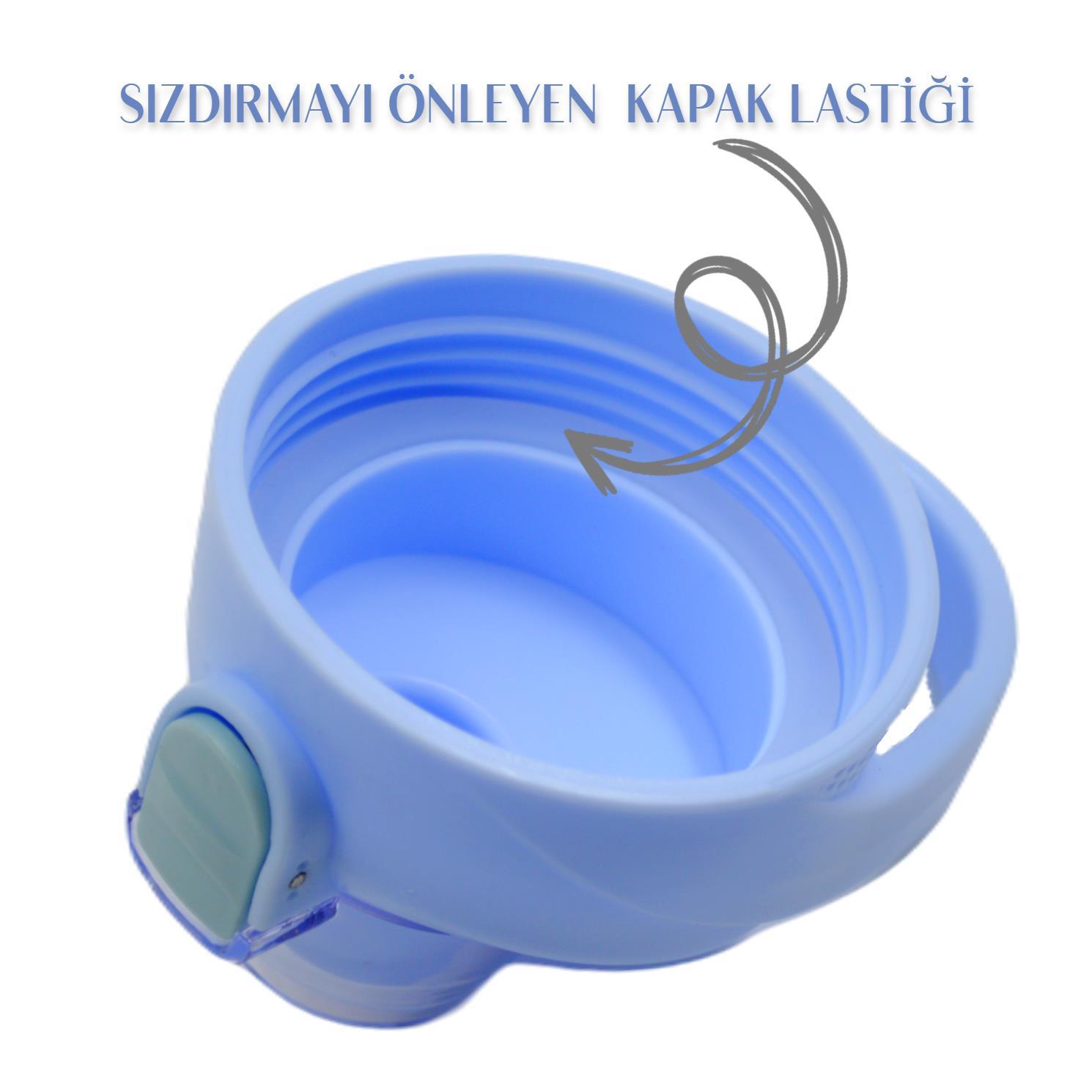 BottleBossBottleBoss Pastel Renk Geçişli Sızdırmaz Kapak Motivasyon Matarası 1100 Ml Sticker HEDİYELİ Mavi