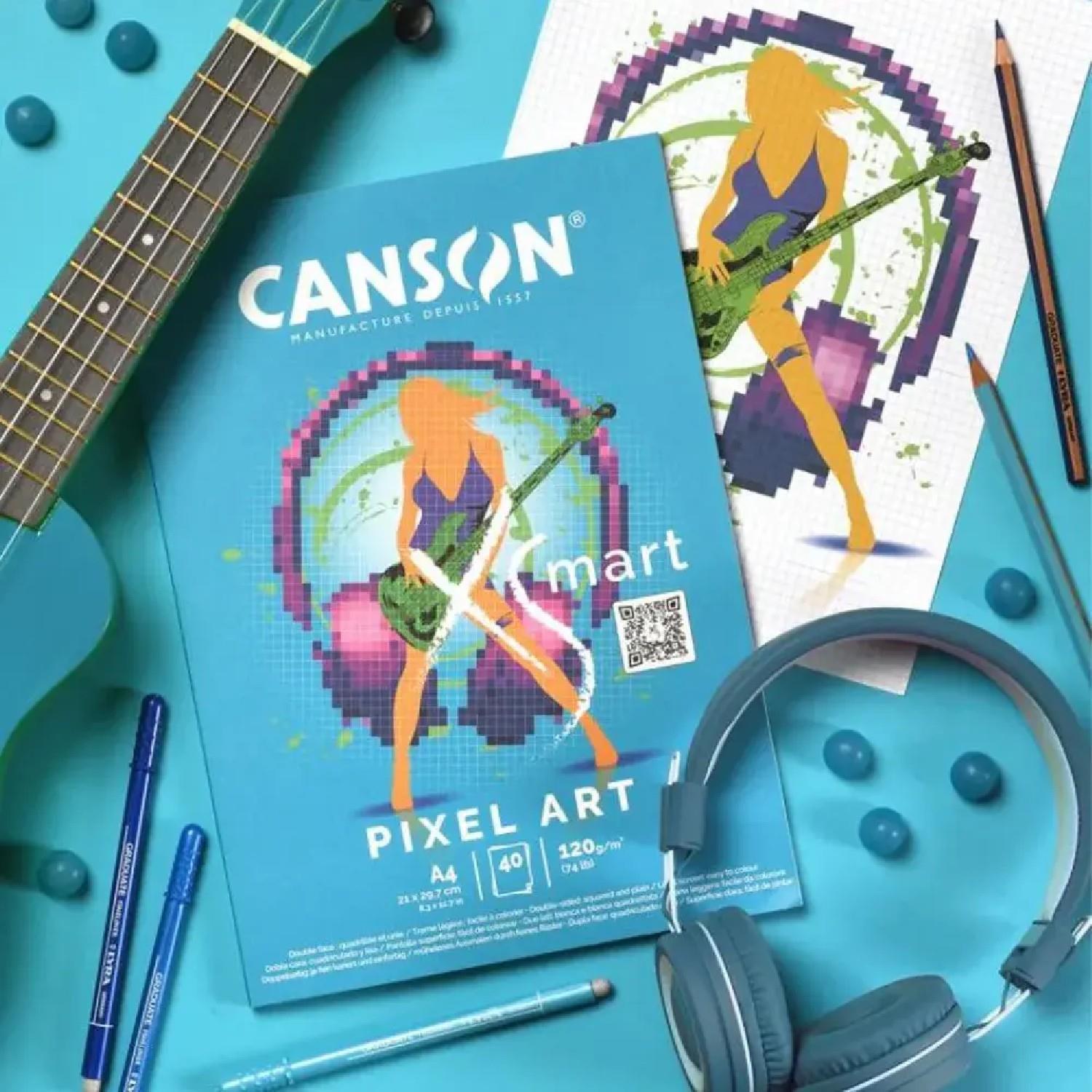 Canson XSmart Pixel Art A4 40 Yaprak 120 gr Çizim Defteri Kareli