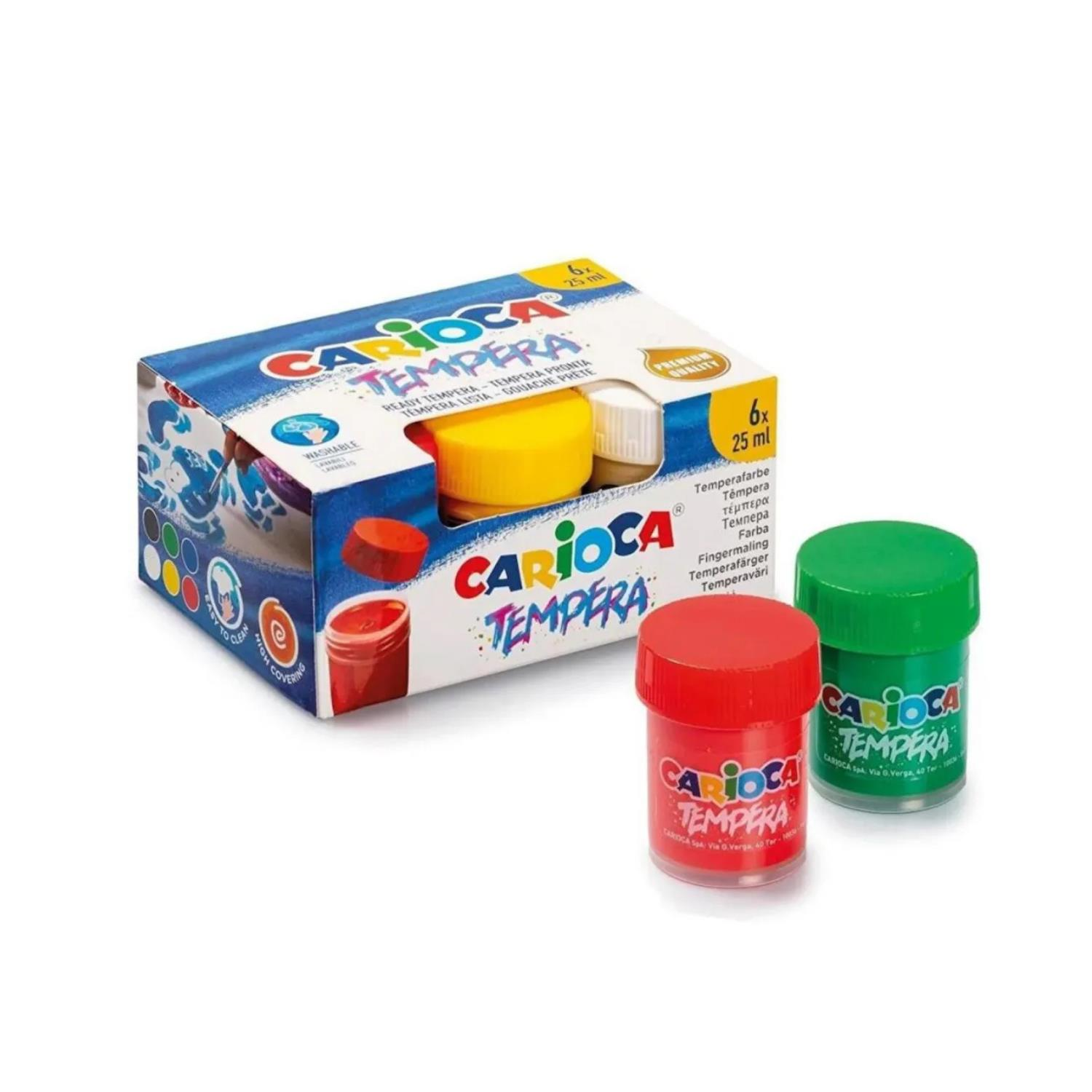 CariocaCarioca Tempera Süper Yıkanabilir 6 Renk 25 ml Sulu Boya (40422)