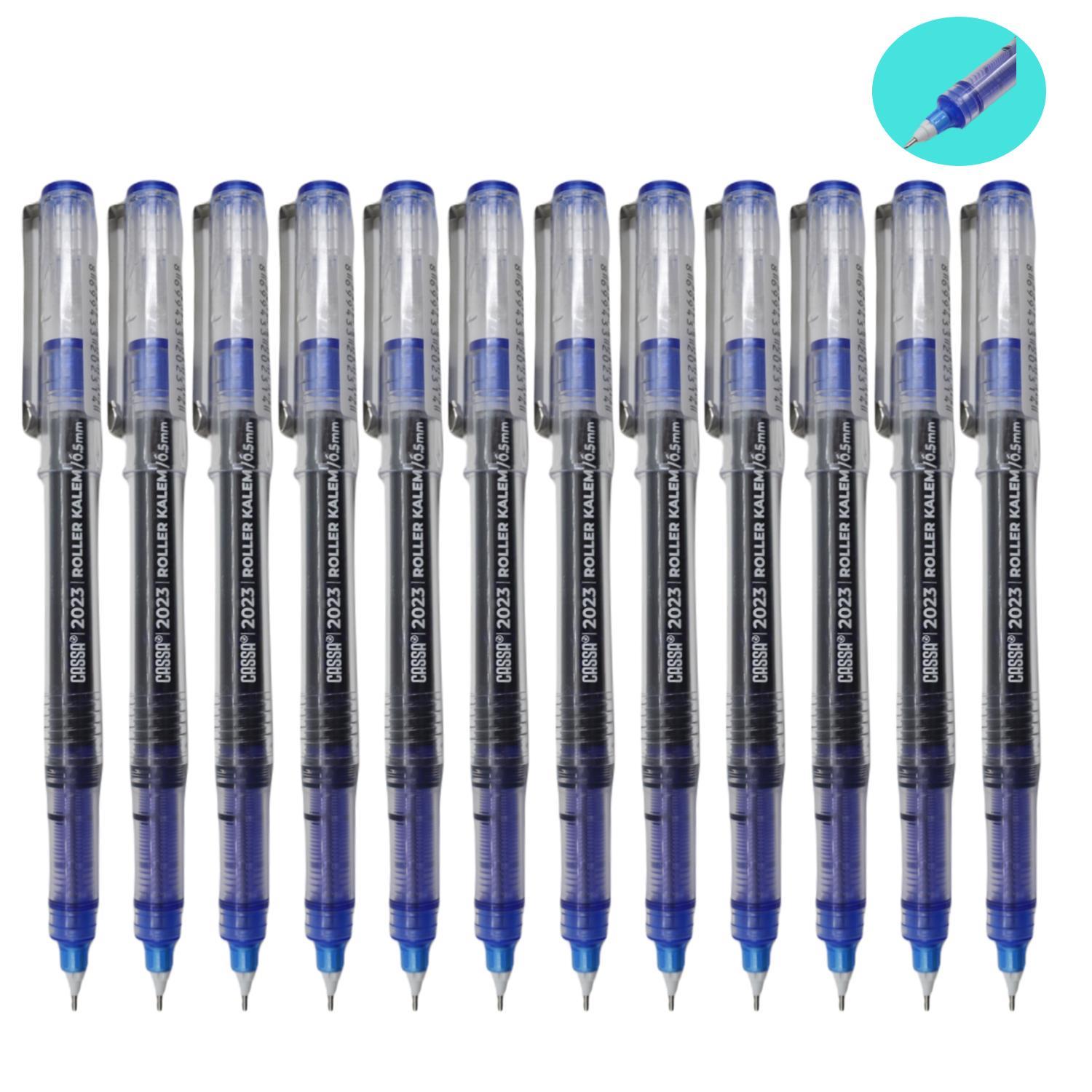 CassaCassa 2023 İğne Uçlu Roller Kalem 0.7 mm Mavi 12 Adet
