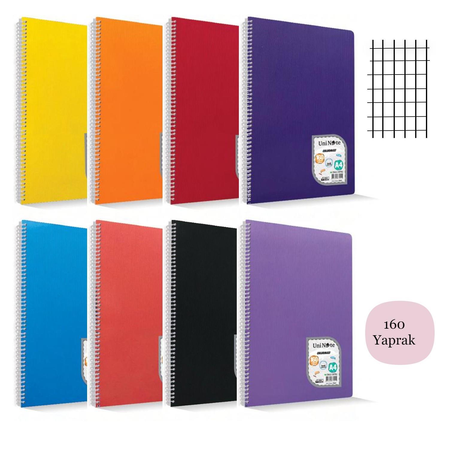 ÇınarÇınar Colormaxi A4 160 Yaprak Plastik Kapak Spiralli Defter