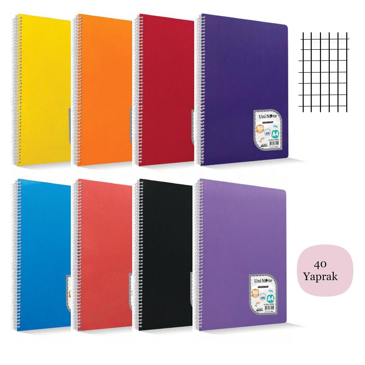 ÇınarÇınar Colormaxi A4 40 Yaprak Plastik Kapak Spiralli Defter