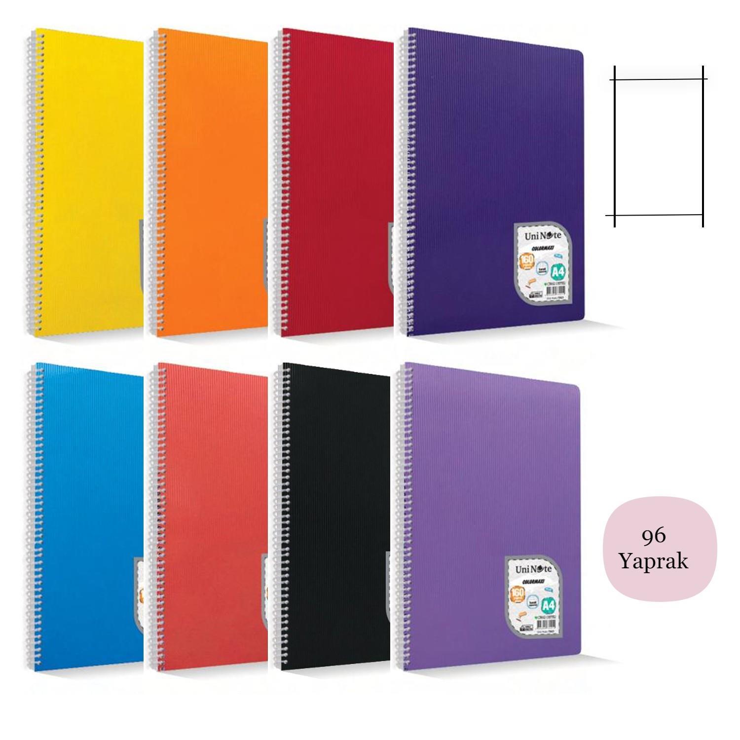 ÇınarÇınar Colormaxi A4 96 Yaprak Plastik Kapak Spiralli Defter