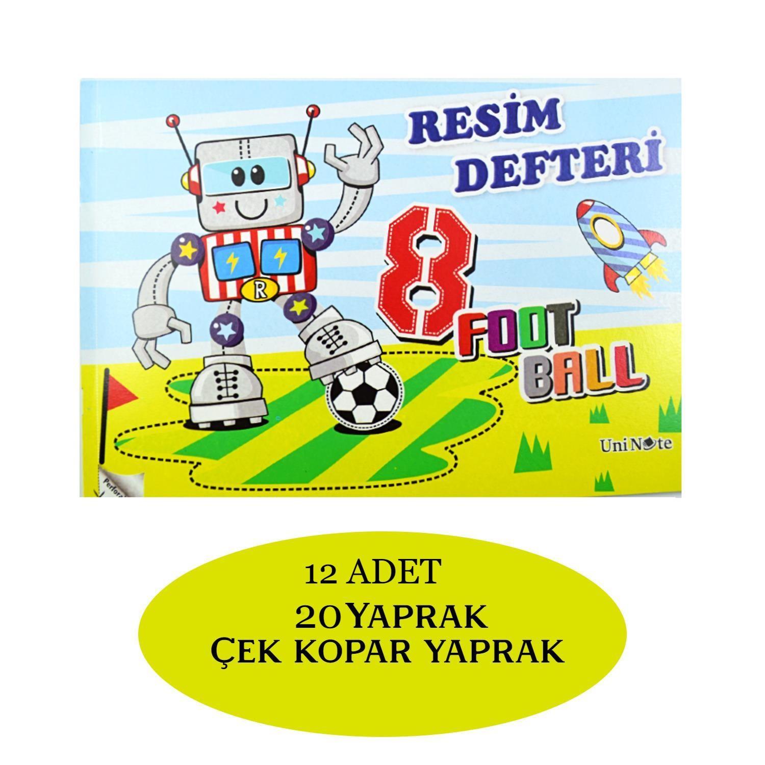 ÇınarÇınar Uninote A4 20 Yaprak Karton Kapak Dikişli Resim Defteri (20000) 12 Adet