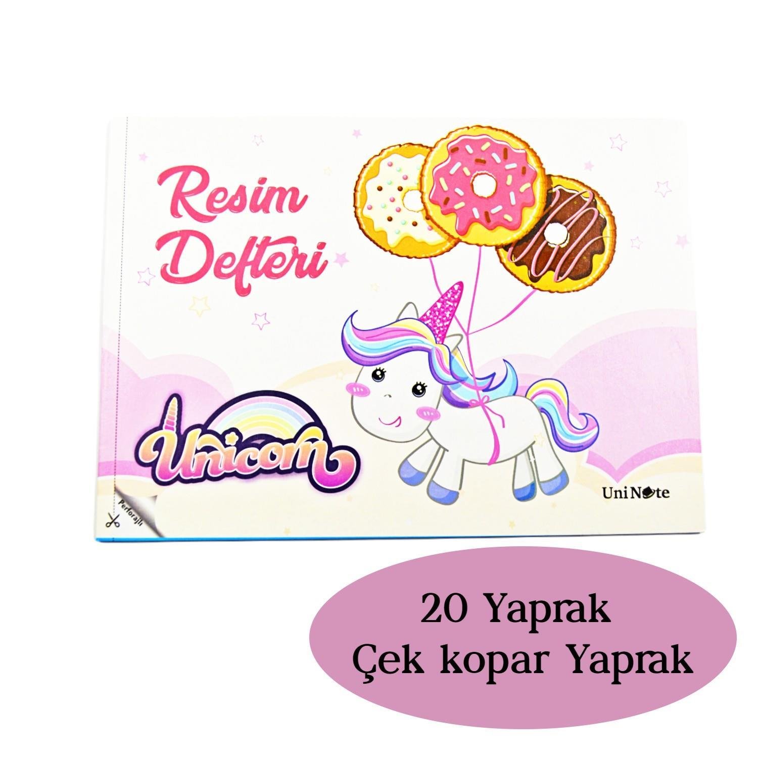 ÇınarÇınar Uninote Resim Defteri Dikişli Küçük Boy A5 20 Yaprak 12 Adet 