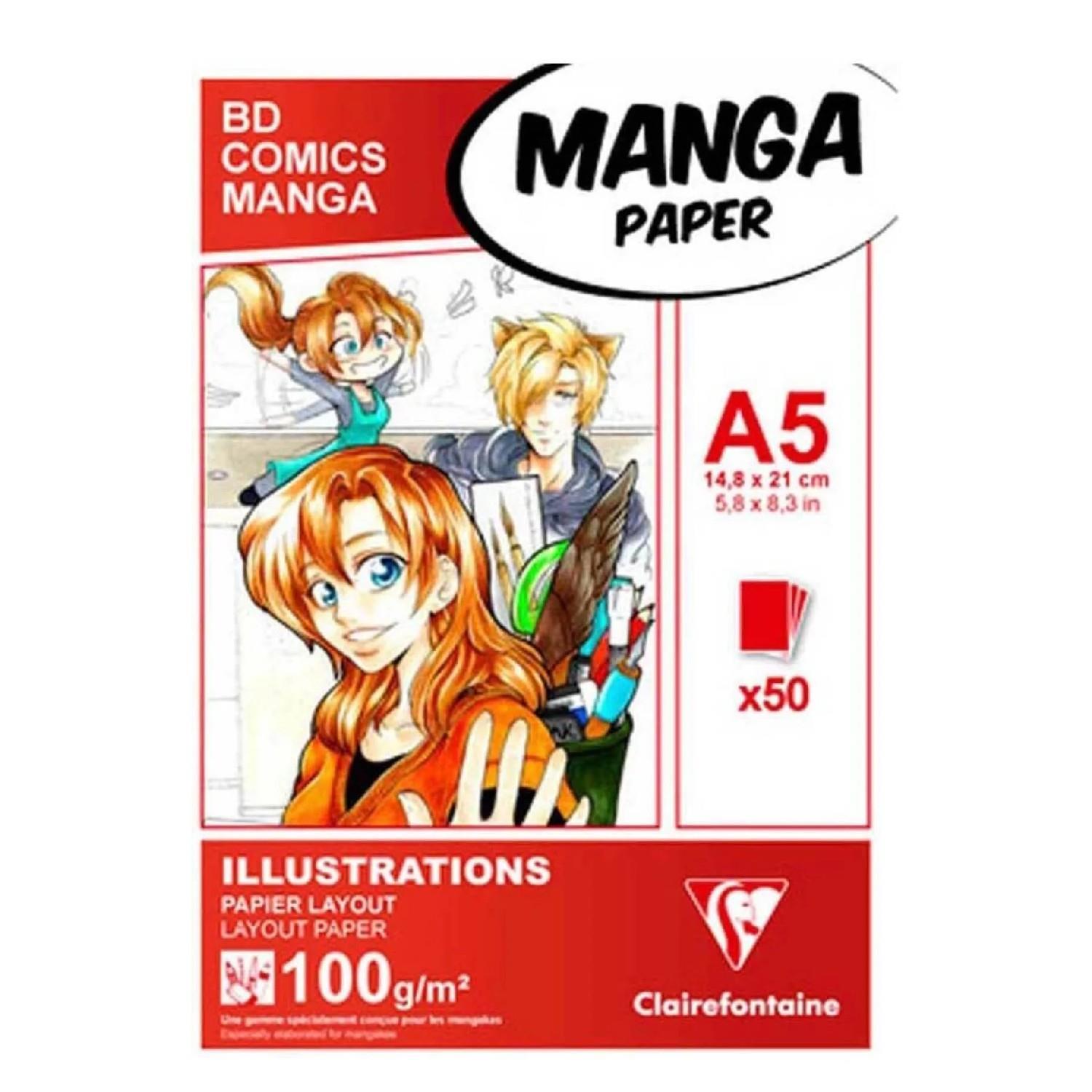 clairefontaineClairefontaine Mangalayout Karton Kapak Üstten Yapışkanlı Marker Blok100 gr A5 50 Yaprak  