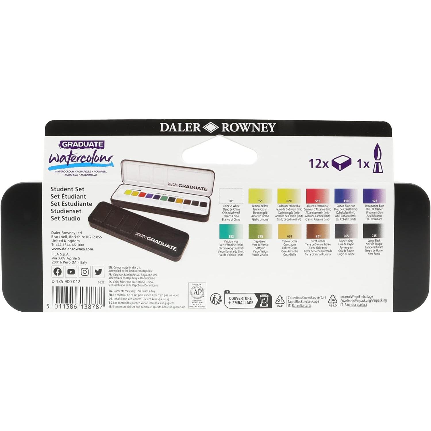Daler RowneyDaler Rowney Graduate Suluboya Seti 12 Renk FT135900012