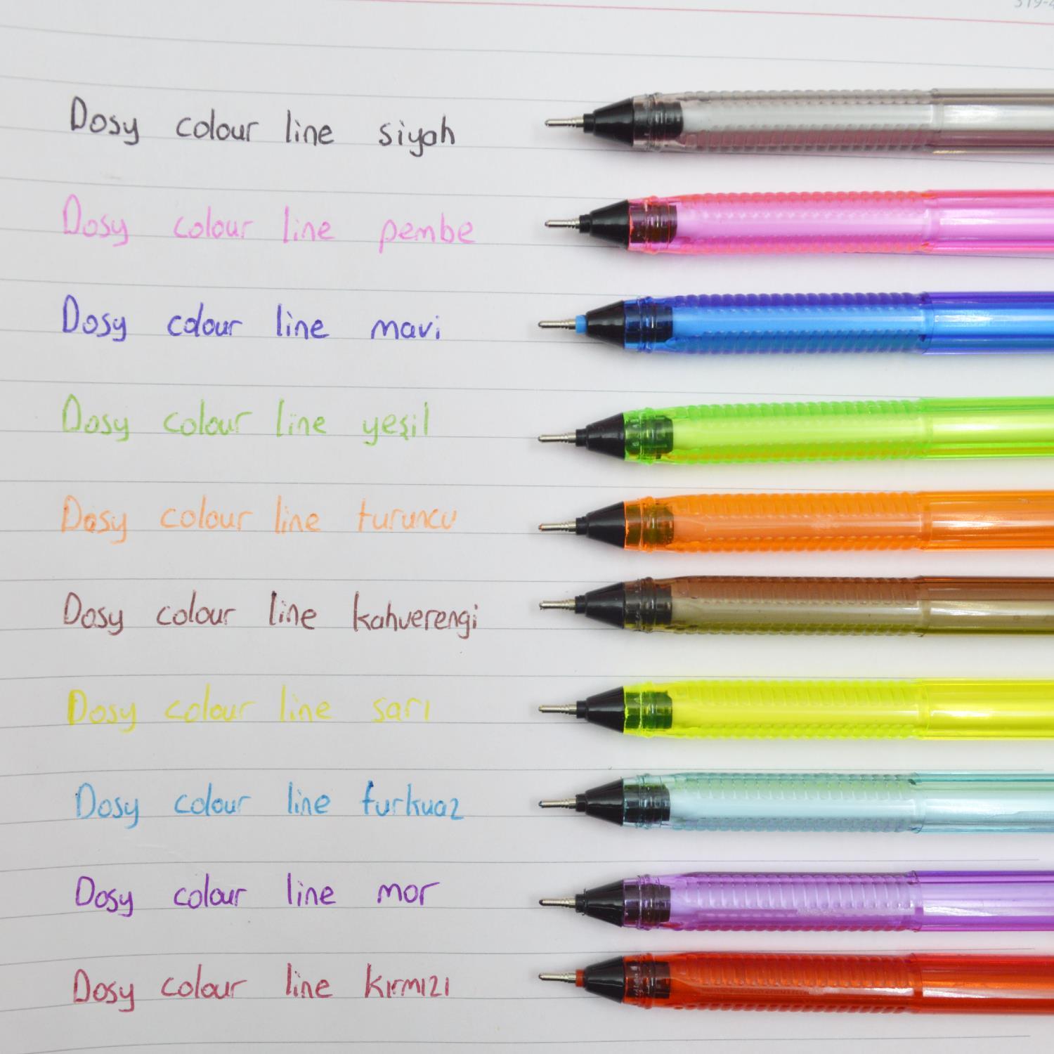 DosyDosy Colorline Tükenmez Kalem 0.7 Mm 10 Lu Set Blisterli