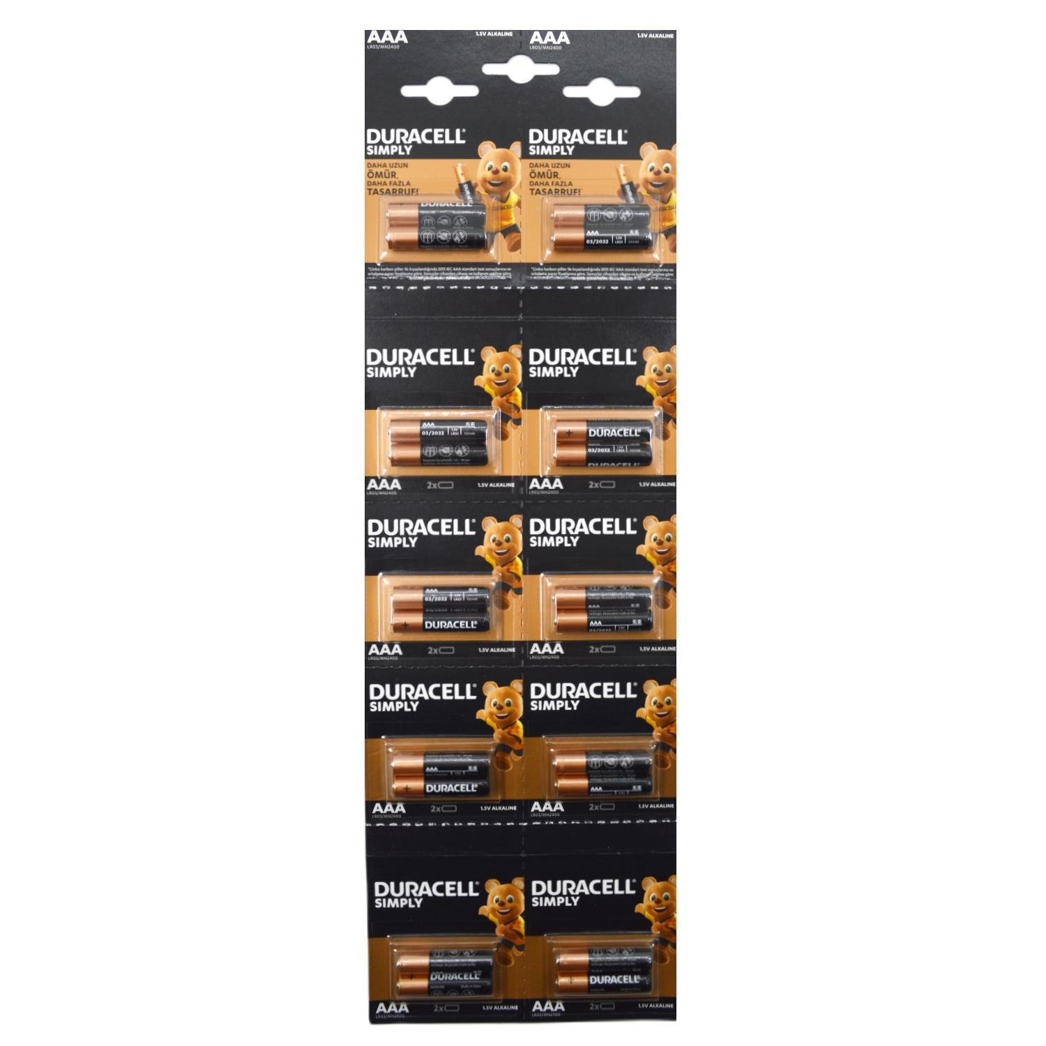 DuracellDuracell Simply Alkalin AAA İnce Pil 20 li