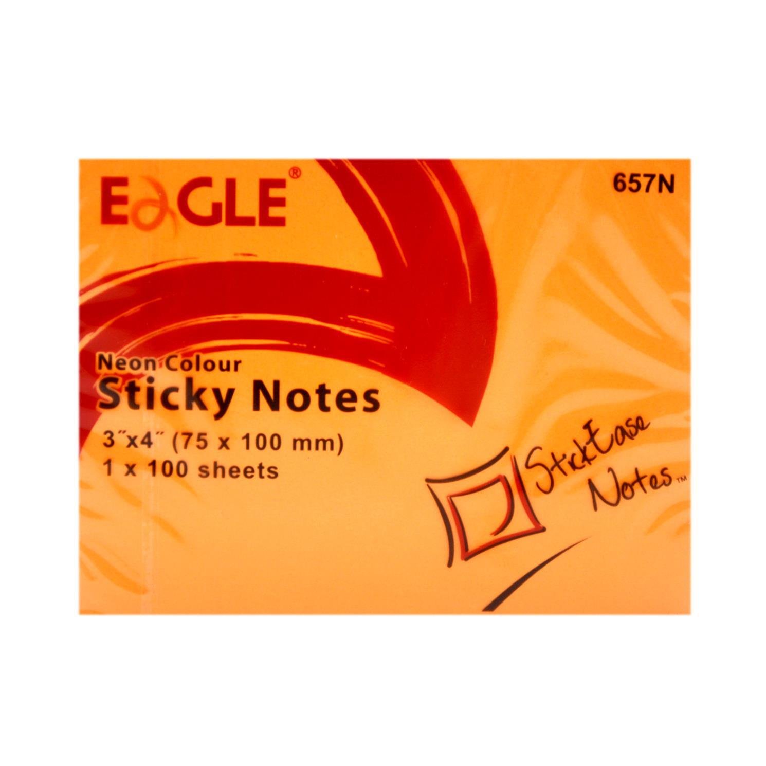 EagleEagle 75x100 Mm Neon R. Yapışkanlı Not Kağıdı 100 Yaprak Turuncu (657N-TRC)