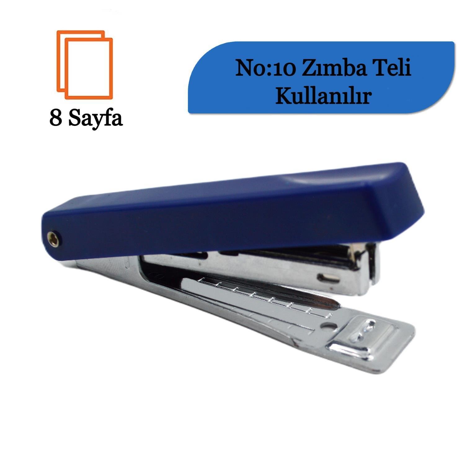 EagleEagle 8 Sayfa Kapasiteli No:10 Cep Boy Zımba Makinası (1001BDS) Mavi