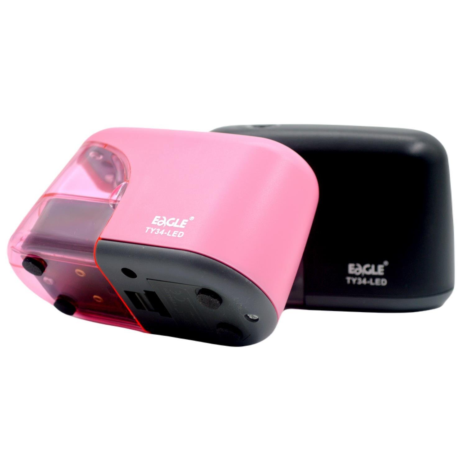EagleEagle Led Işıklı Otomatik Kalemtıraş (TY34-LED) Pembe + AA Pil