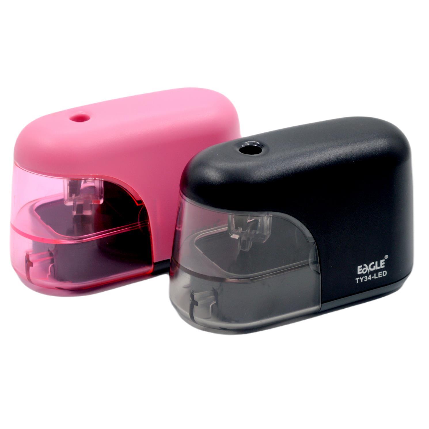 EagleEagle Led Işıklı Otomatik Kalemtıraş (TY34-LED) Pembe + AA Pil