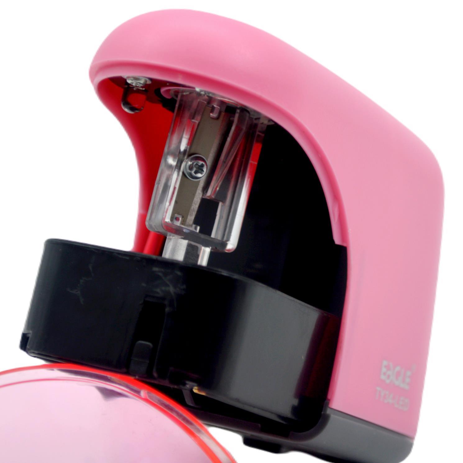 EagleEagle Led Işıklı Otomatik Kalemtıraş (TY34-LED) Pembe + AA Pil