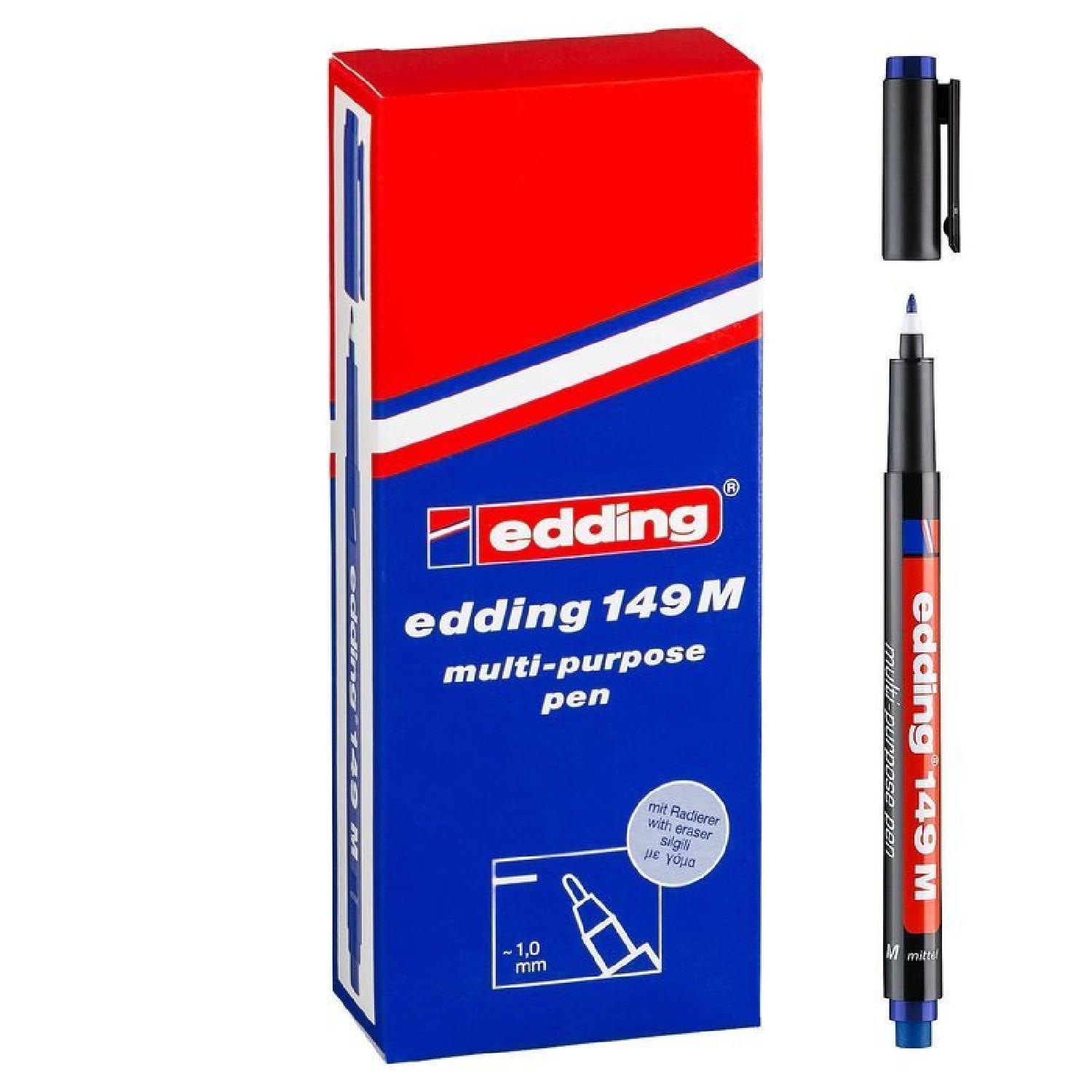 EddingEdding 149 M Permanent Silgili Asetat Kalemi 1.0 mm Mavi 10 Adet