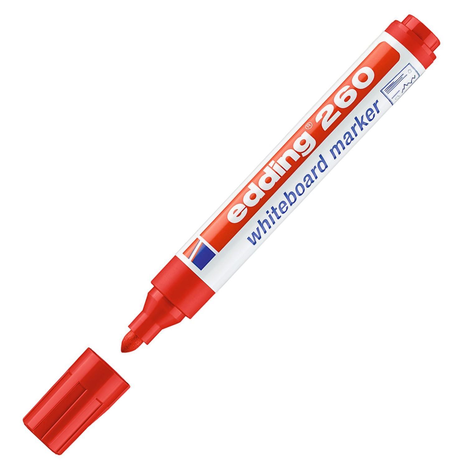 EddingEdding 260 Beyaz Yazı Tahtası Kalemi Kırmızı 10 Adet