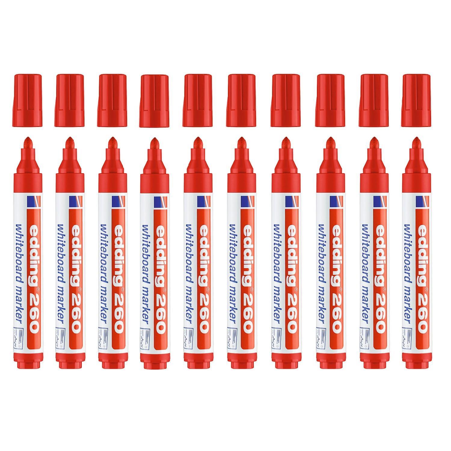 EddingEdding 260 Beyaz Yazı Tahtası Kalemi Kırmızı 10 Lu Kutu