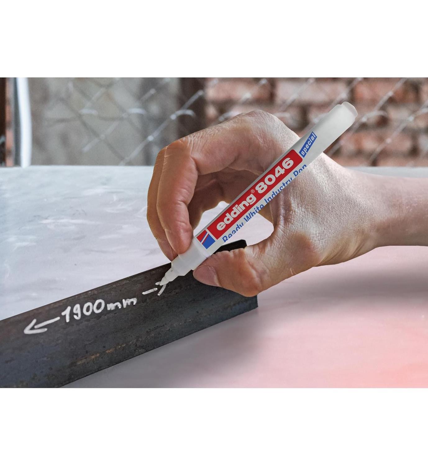 EddingEdding 8046 Yuvarlak Uç 1-3 mm Endüstri Kalemi Beyaz (ED804649)