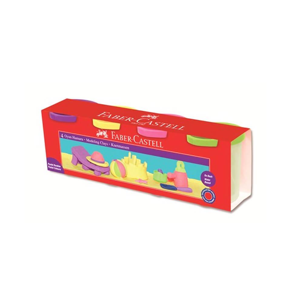 Faber-CastellFaber Castell 4 Renk Oyun Hamuru (Pastel Renkler)