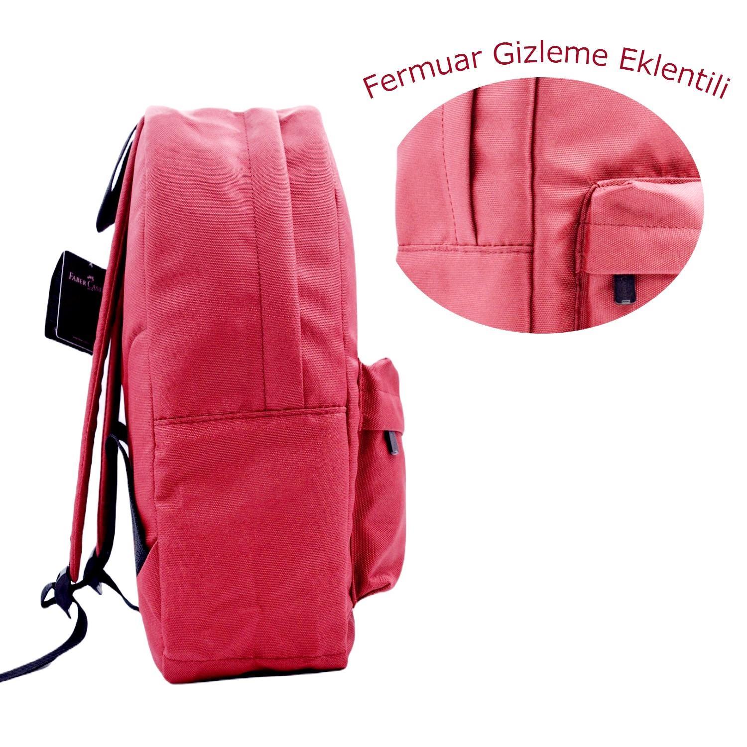 Faber-CastellFaber-Castell Basic 2 Bölmeli Okul Sırt Çantası (23-1) Kırmızı