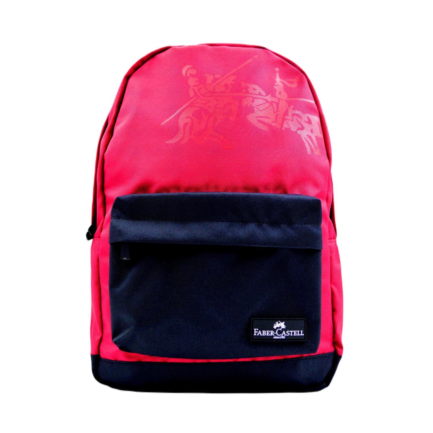 Faber-CastellFaber-Castell Basic 2 Bölmeli Okul Sırt Çantası (23-2) Kırmızı-Siyah