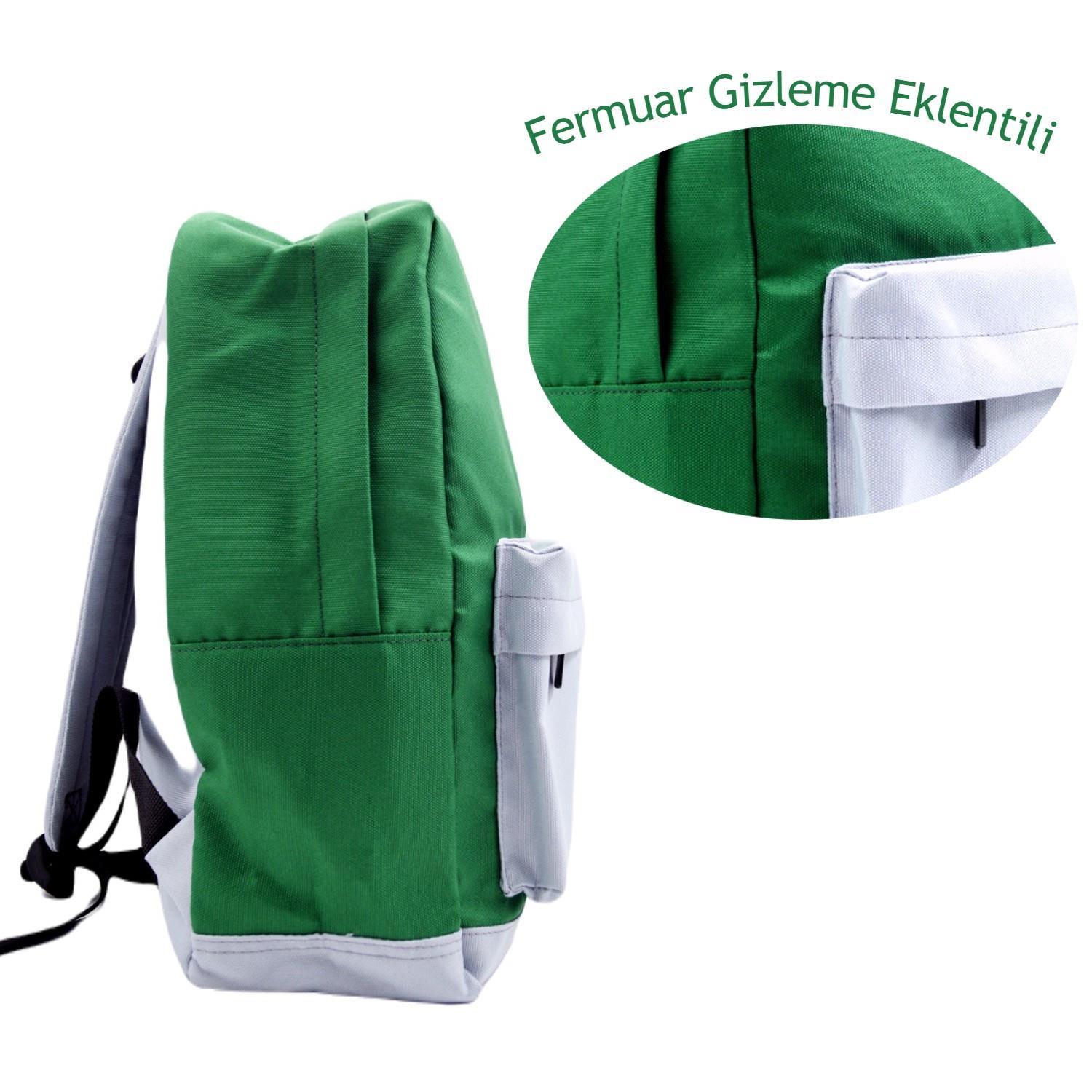 Faber-CastellFaber-Castell Basic 2 Bölmeli Okul Sırt Çantası (23-2) Yeşil-Gri