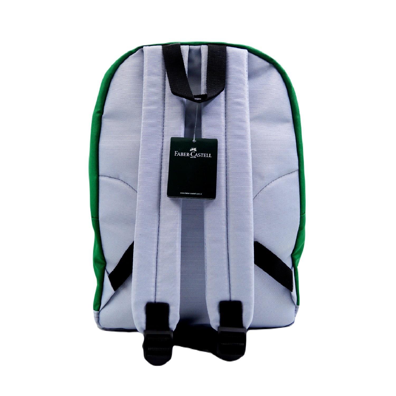Faber-CastellFaber-Castell Basic 2 Bölmeli Okul Sırt Çantası (23-2) Yeşil-Gri