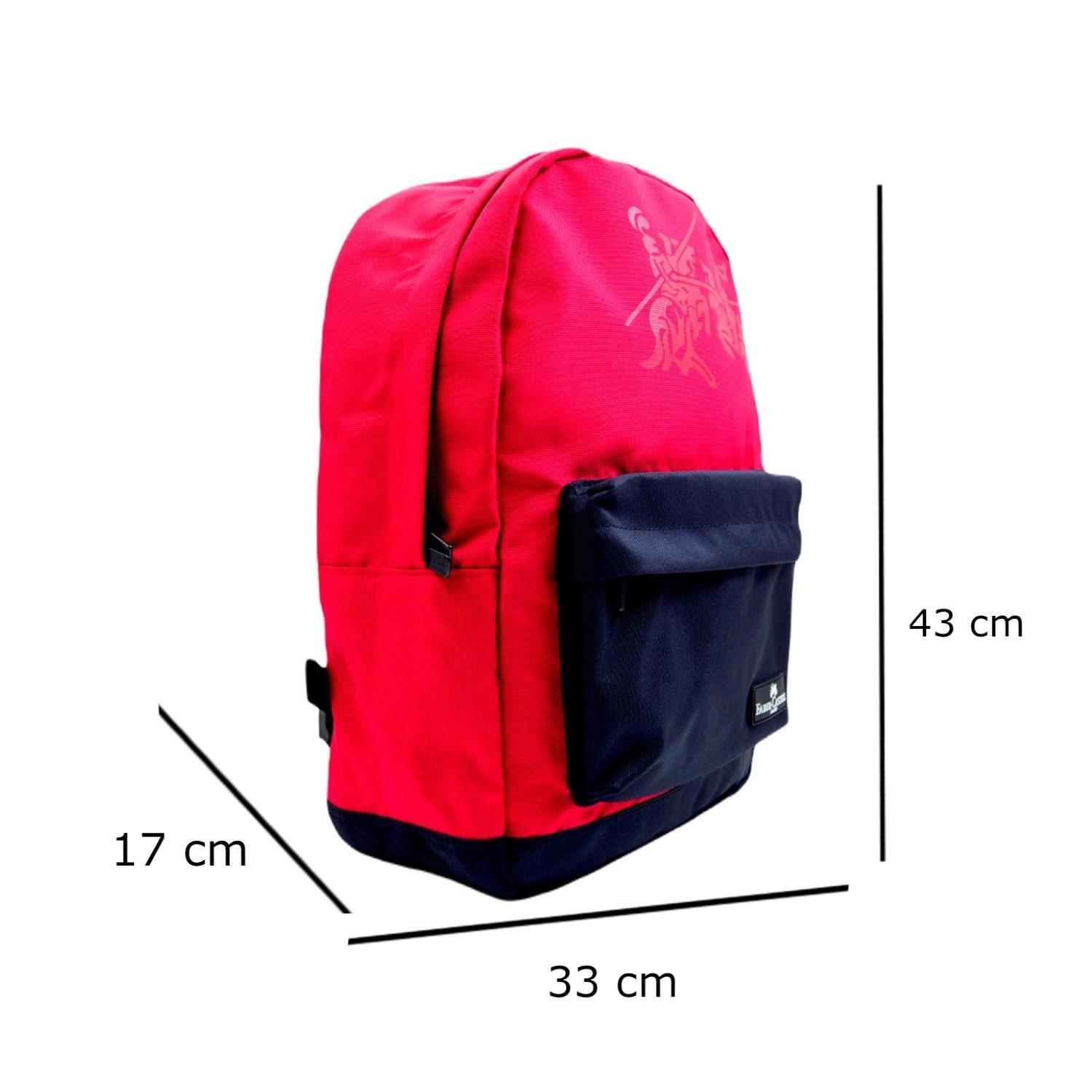 Faber-CastellFaber-Castell Basic 2 Bölmeli Okul Sırt Çantası (23-2) Kırmızı-Siyah