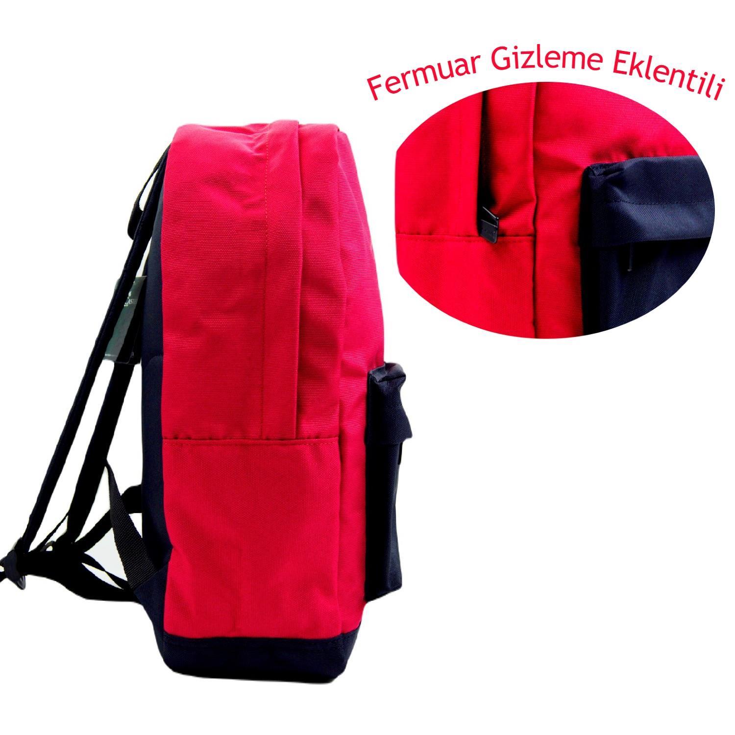 Faber-CastellFaber-Castell Basic 2 Bölmeli Okul Sırt Çantası (23-2) Kırmızı-Siyah