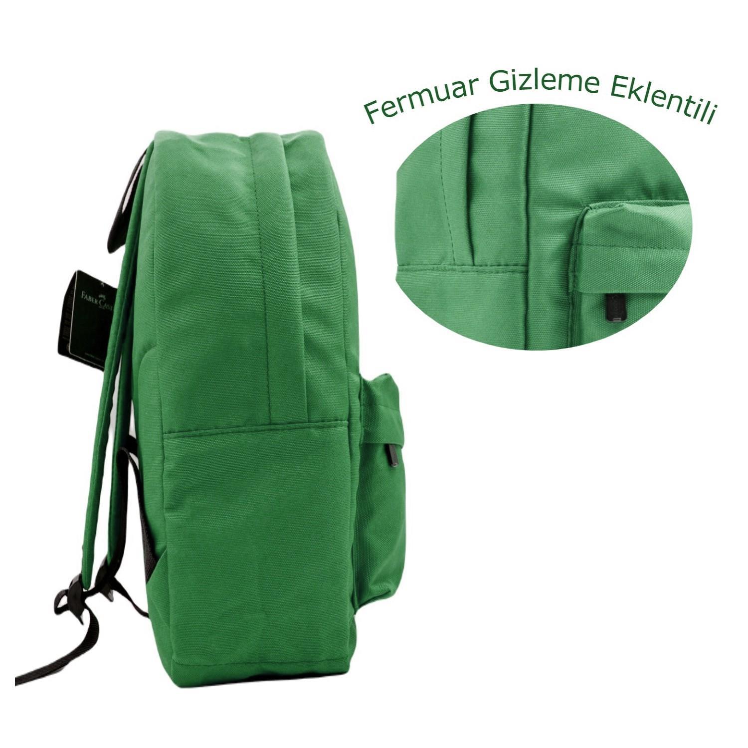 Faber-CastellFaber-Castell Basic 2 Bölmeli Okul Sırt Çantası (23-1) Yeşil