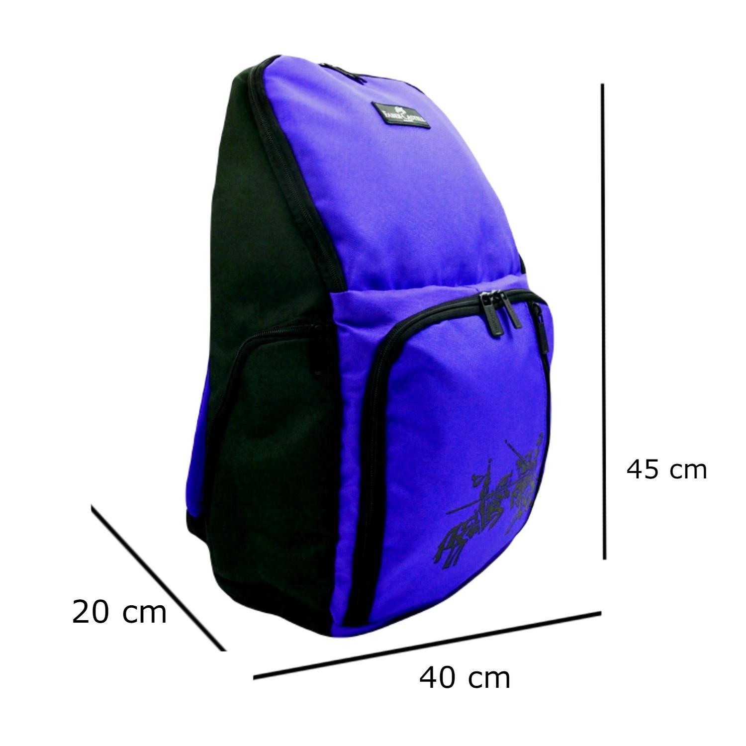 Faber-CastellFaber-Castell King Laptop Bölmeli 5 Gözlü Okul Sırt Çantası (23-1) Mavi-Siyah