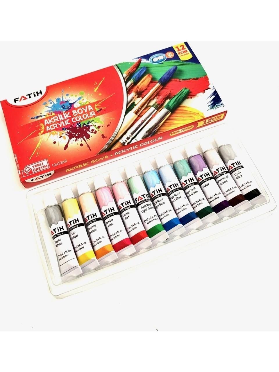 FATİHFatih 12 Renk 12ml Tüp Akrilik Boya (50501)