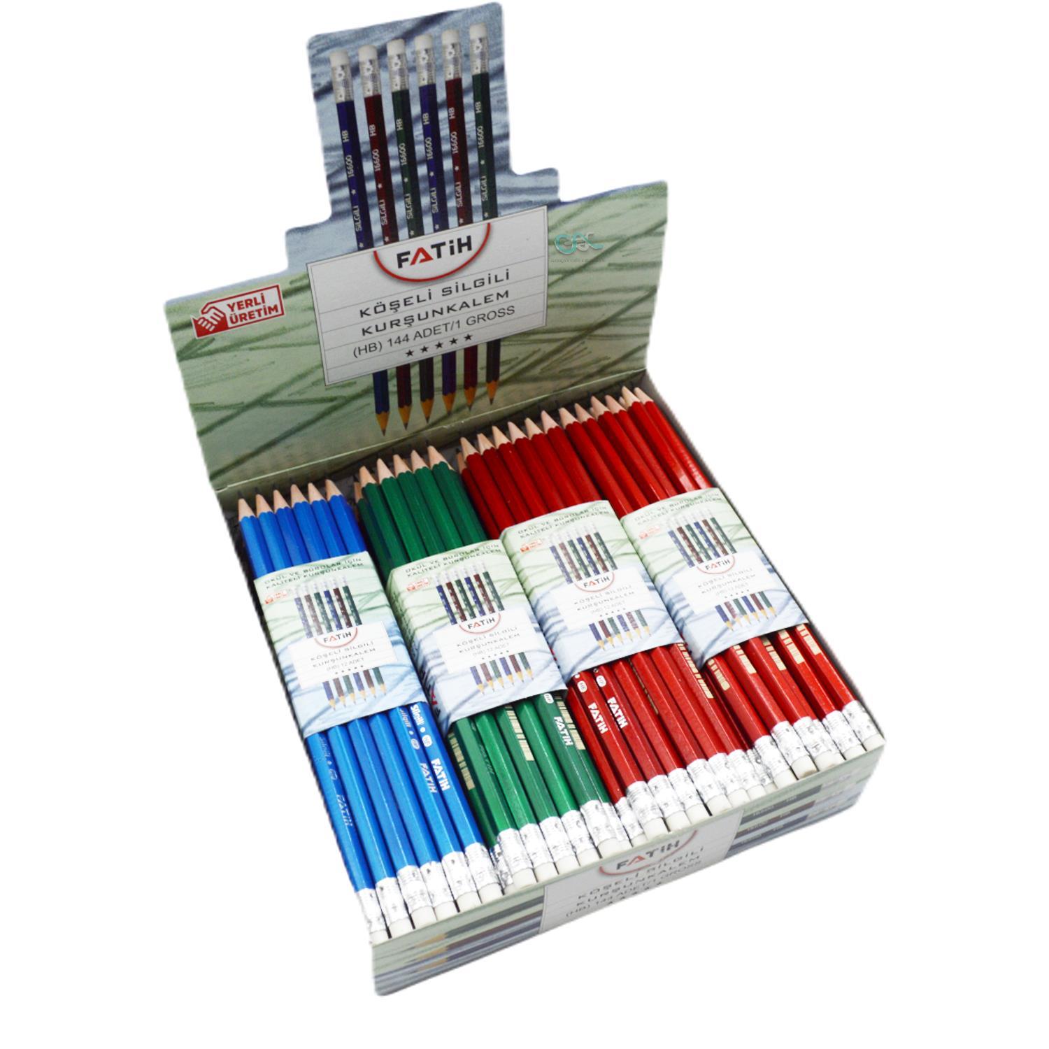 FATİHFatih Köşeli HB Silgili Kurşun Kalem 144 Adet