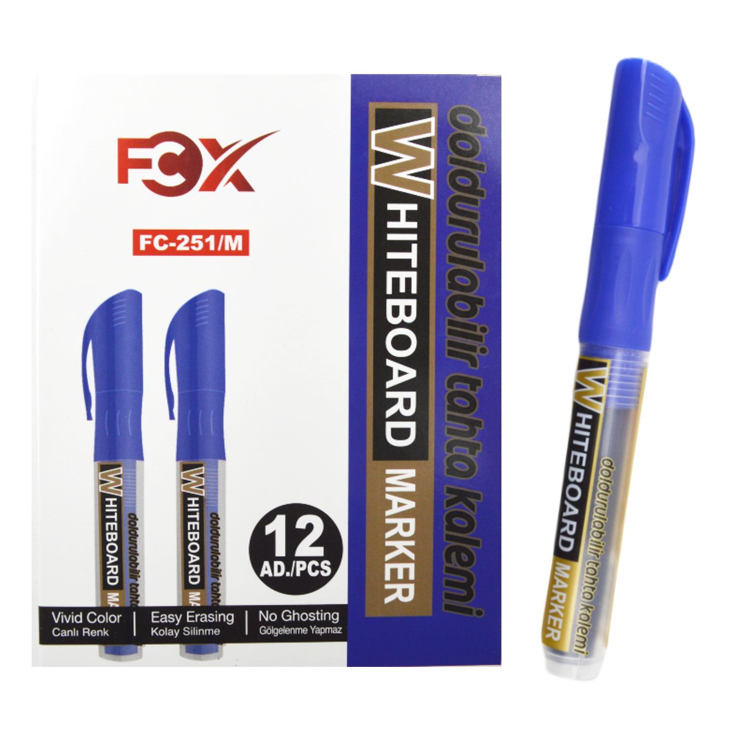 FCXFCX Kartuşlu Beyaz Tahta Kalemi Mavi 12 Adet FC-251/M