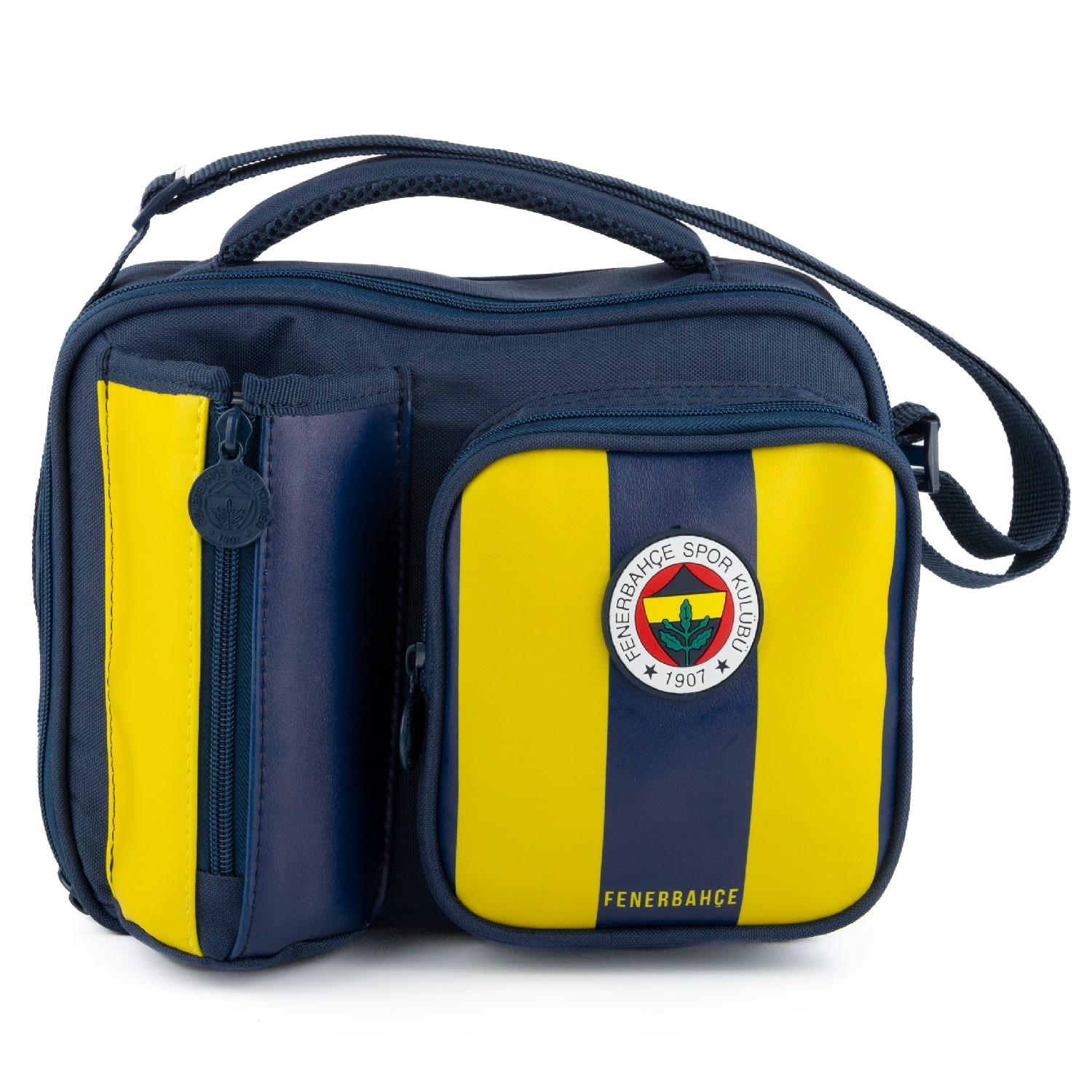 FenerbahçeFenerbahçe 2 Bölmeli Çubuklu Suni Deri Matara Cepli Beslenme Çantası (25758)