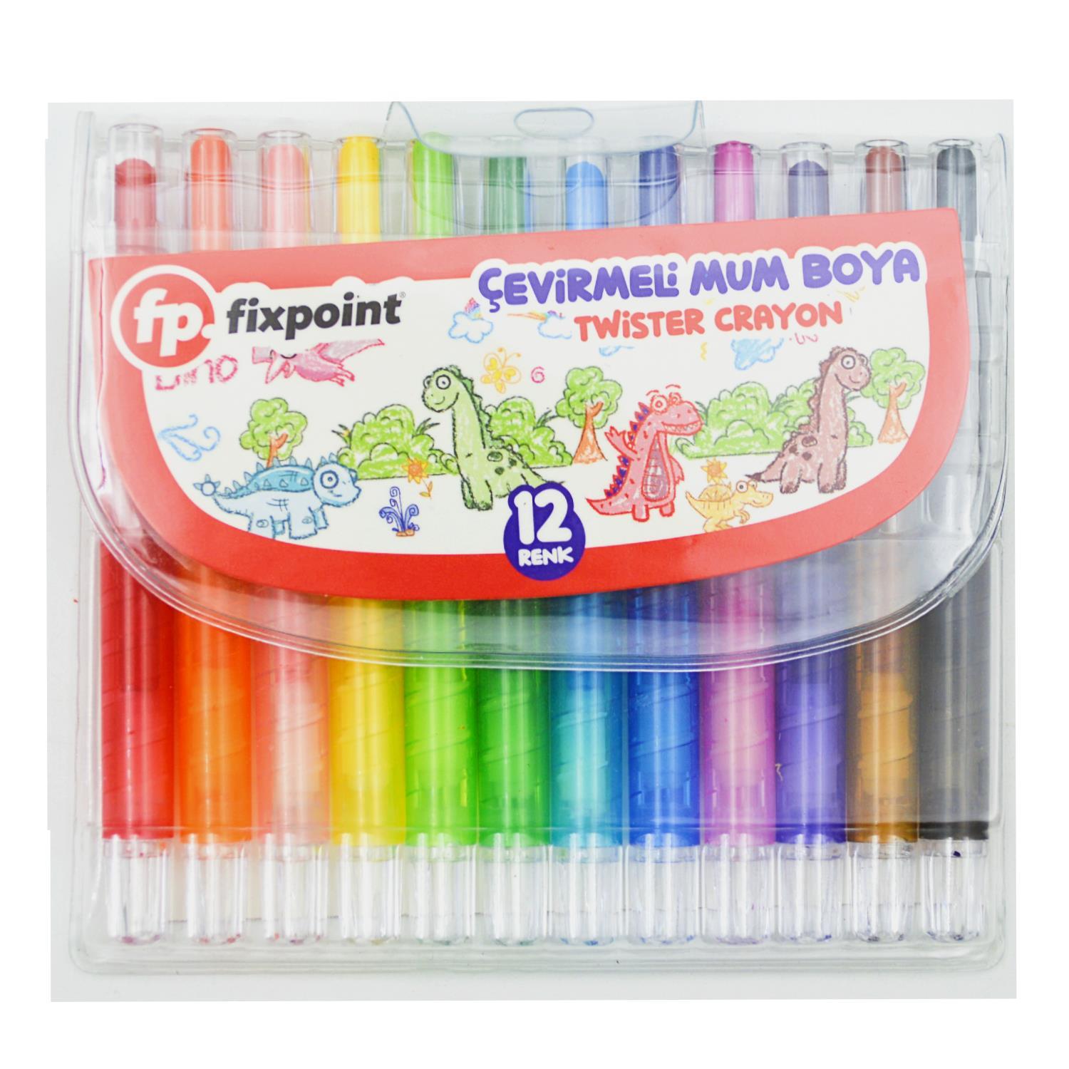 FixPointFixpoint Çevirmeli Mum Boya 12 Renk (P-2144)