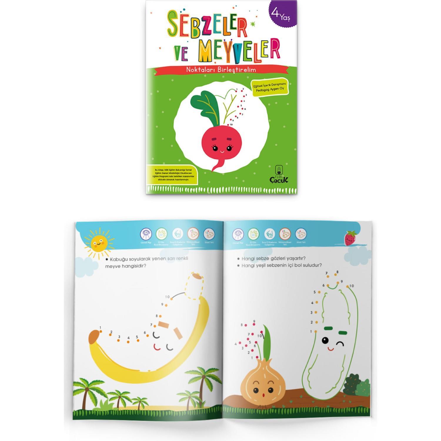 FLOKİ ÇOCUKFloki Çocuk 4+ Noktaları Birleştirelim SEBZELER ve MEYVELER - Ayşen Oy KTP