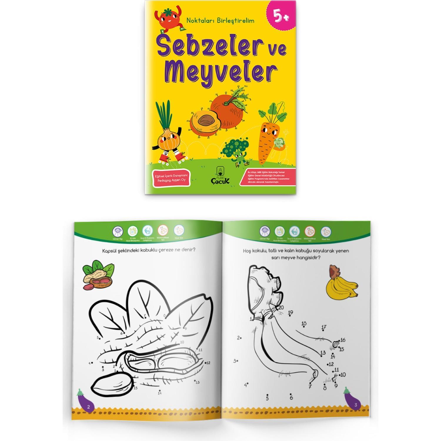 FLOKİ ÇOCUKFloki Çocuk 5+ Yaş Noktaları Birleştirelim Sebzeler ve Meyveler - Ayşen Oy KTP