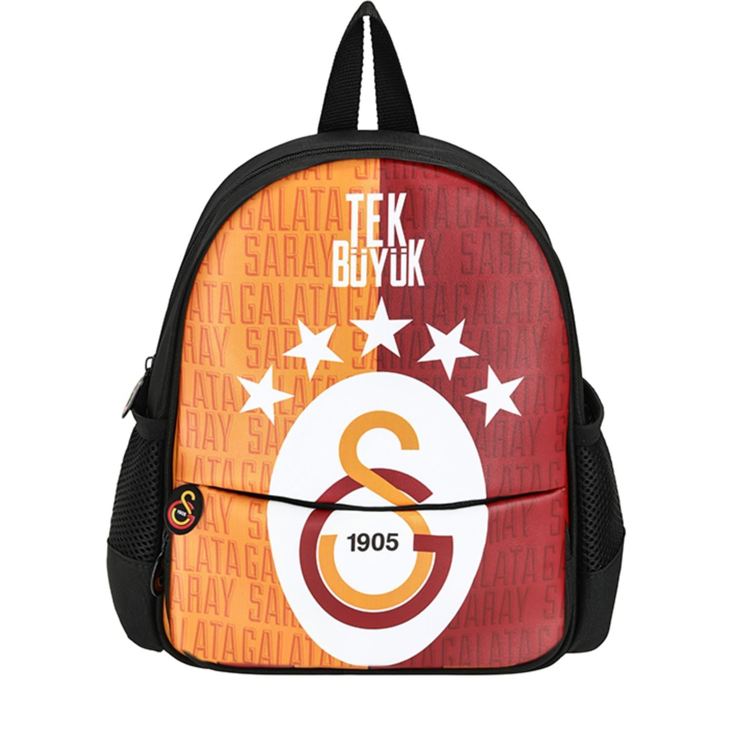 GalatasarayGalatasaray 2 Bölmeli 5 Yıldızlı Tek Büyük Suni Deri Anaokulu Çantası + Beslenme Çantası