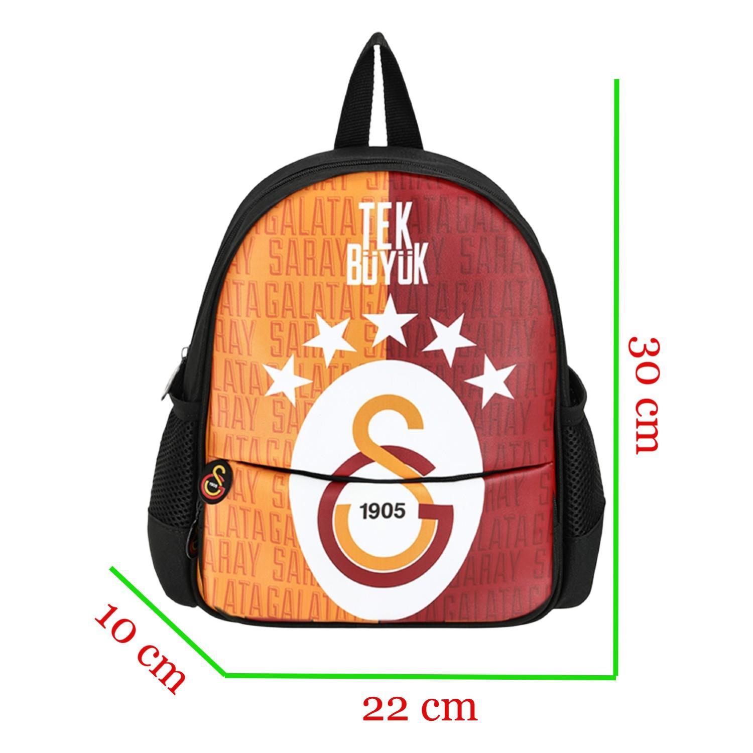 GalatasarayGalatasaray 2 Bölmeli 5 Yıldızlı Tek Büyük Suni Deri Anaokulu Çantası + Beslenme Çantası