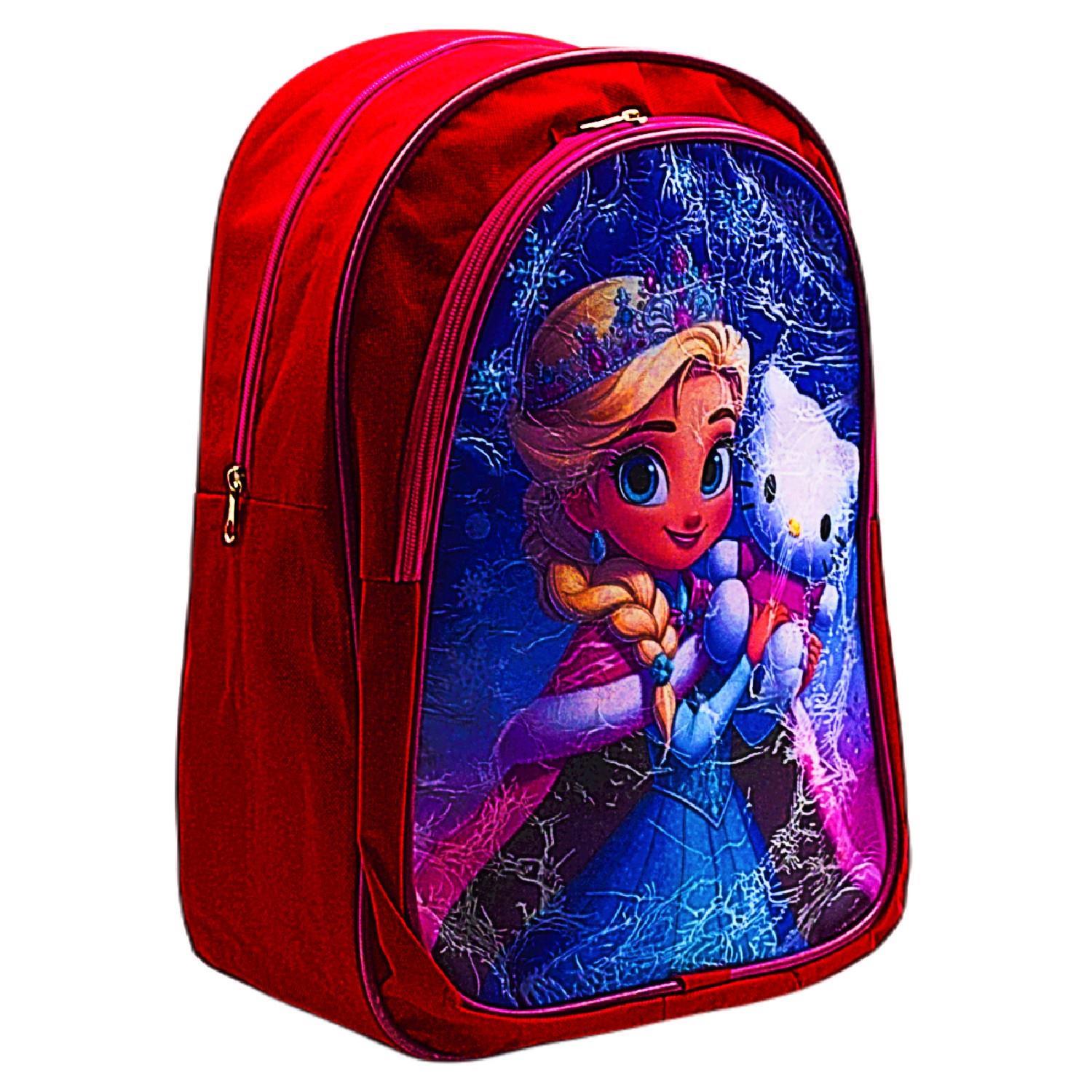 Gen-OfGen-Of 2 Bölmeli Elsa Okul Sırt Çantası Ve Beslenme Çantası Kırmızı KOD:1308